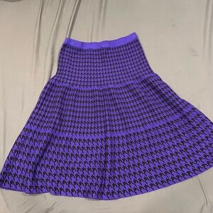 Purple houndstooth Kerisma midi skater skirt